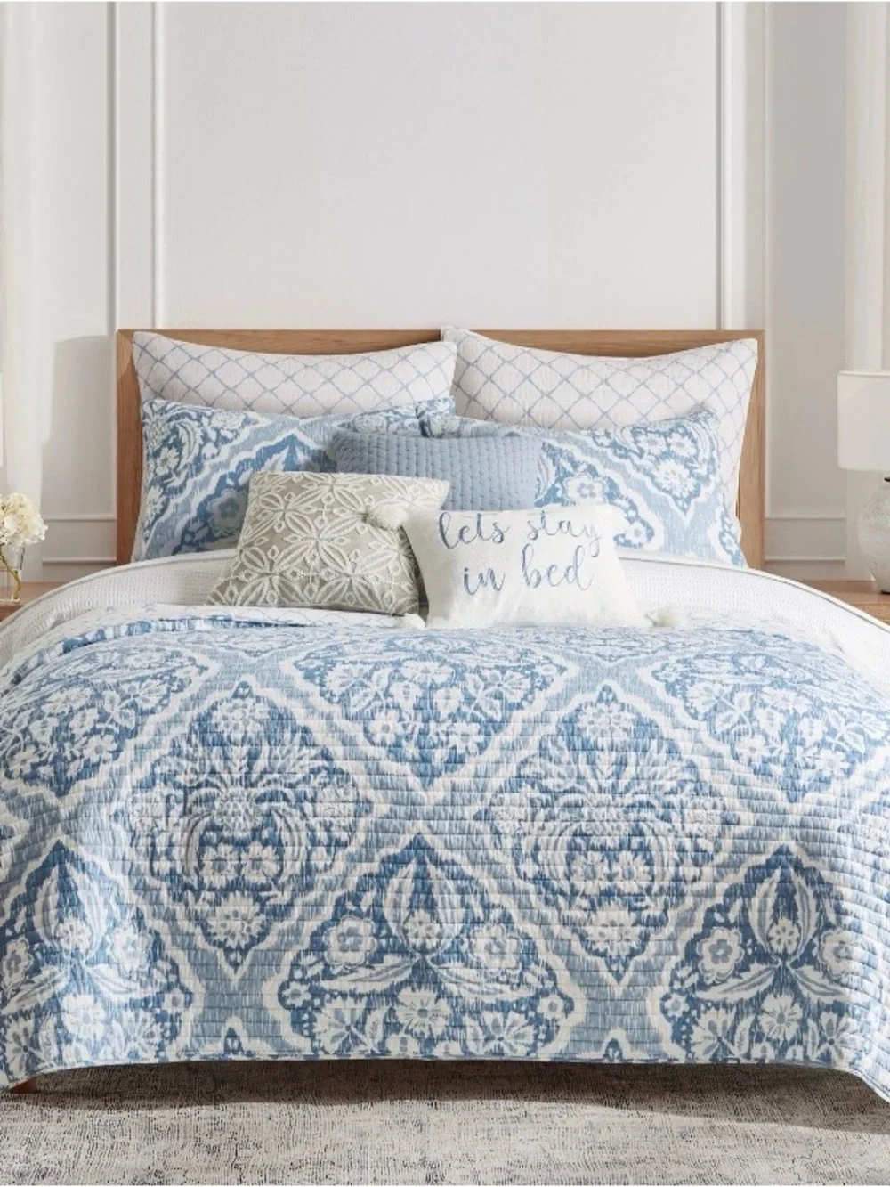 Becker Blue Full/Queen Quilt Set - Levtex Home 88x92 in
